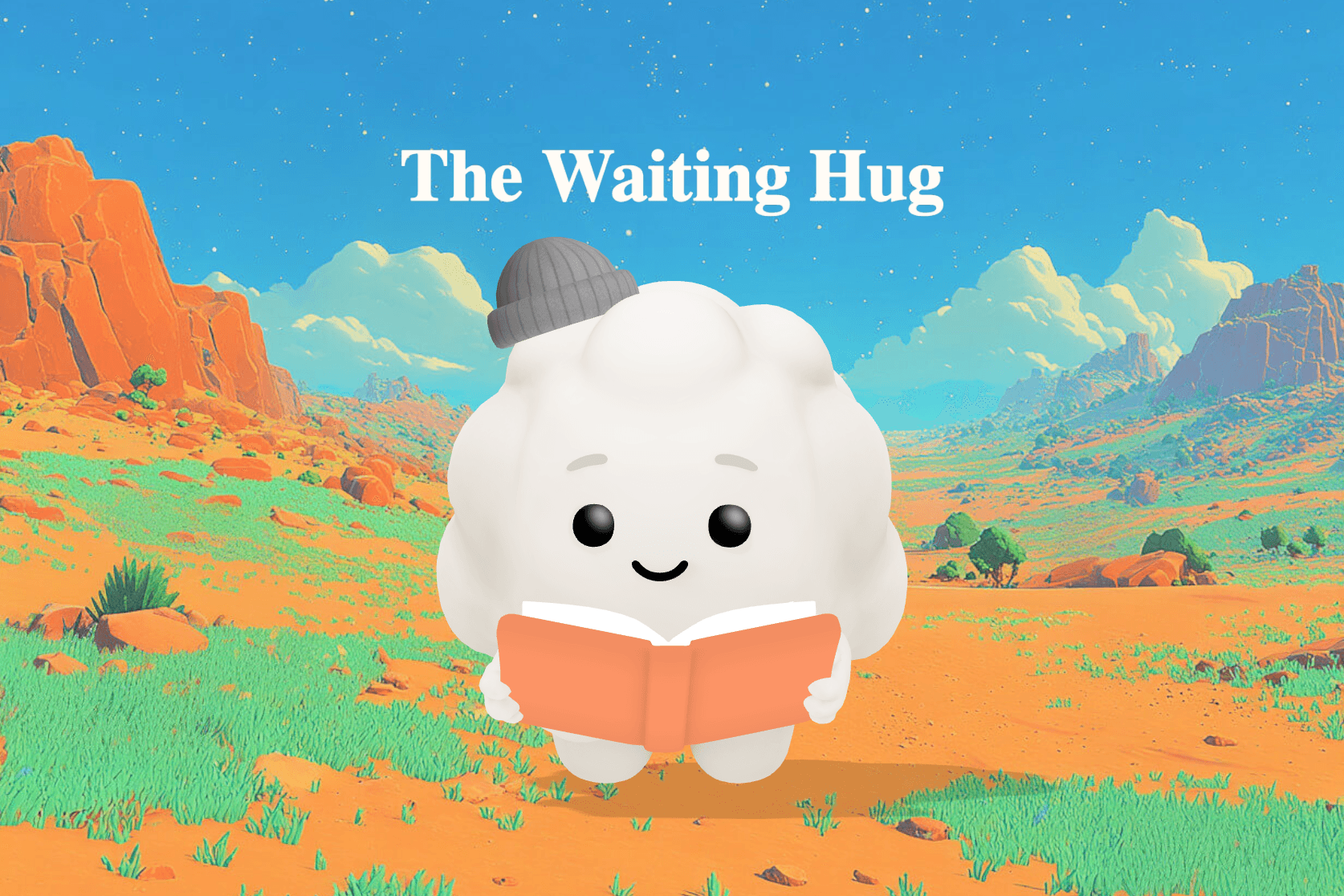 A stuffed rabbit with glass eyes sits draped over a crib rail in a moonlit nursery, waiting for a child's goodnight hug.