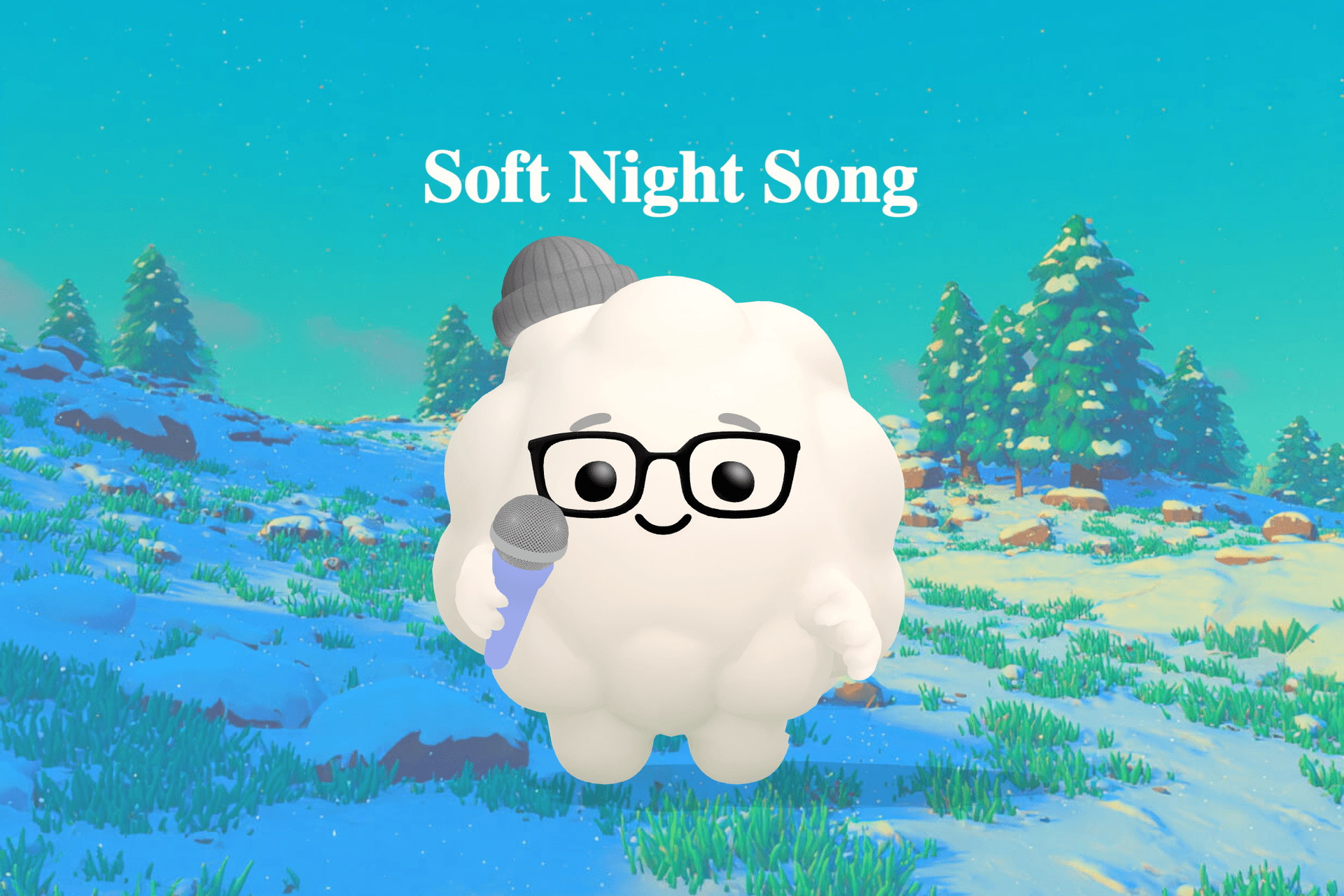 A soft moonlit scene with glowing stars shining over a sleeping baby cradled beneath quietly drifting clouds.