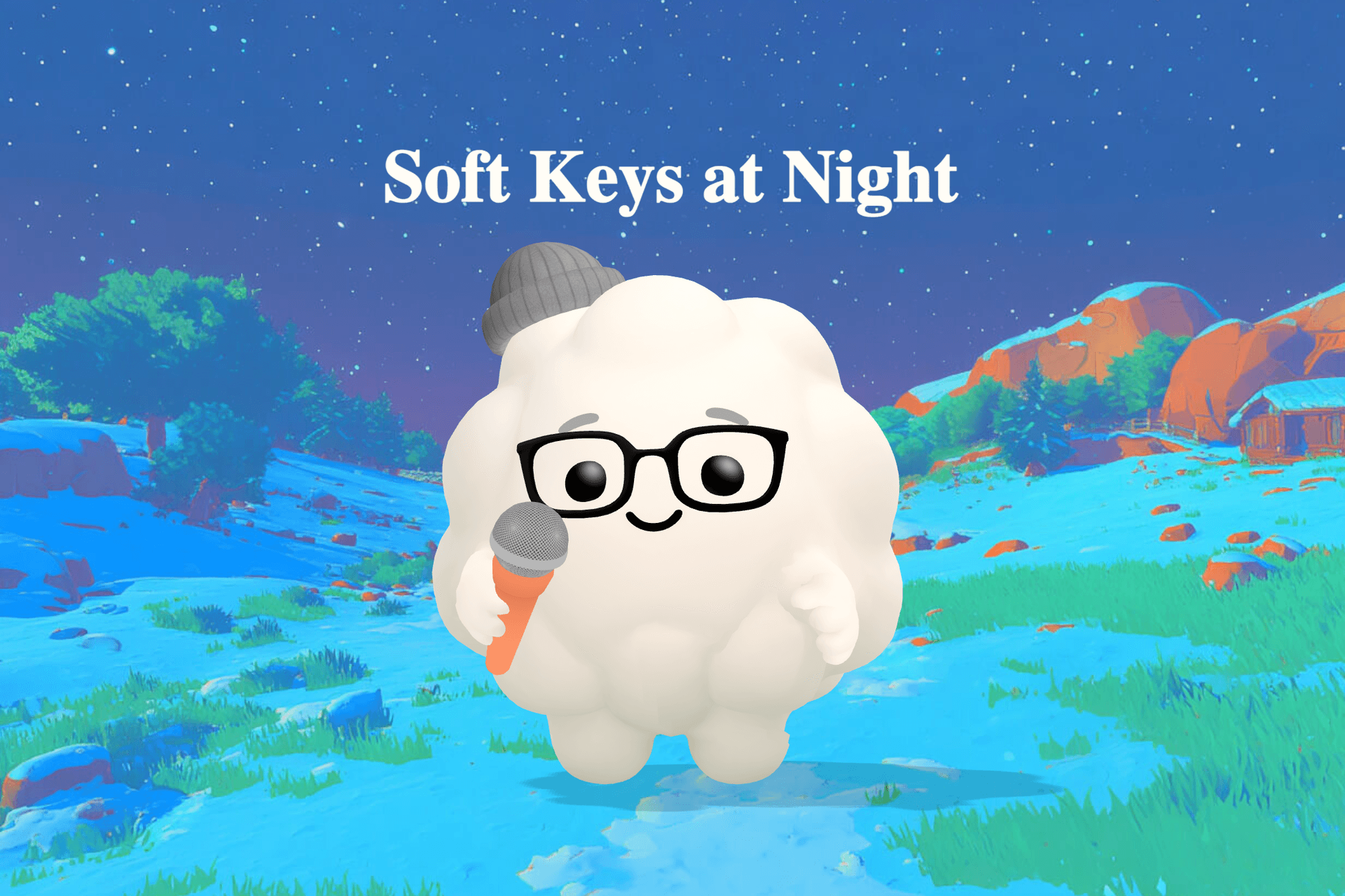 A softly glowing piano in a moonlit room with silver notes drifting through still night air toward a sleeping child.