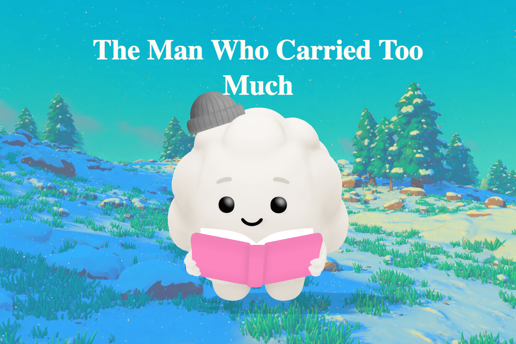 A man standing alone in a moonlit toy shop surrounded by bare shelves and a row of spinning tops on the counter.