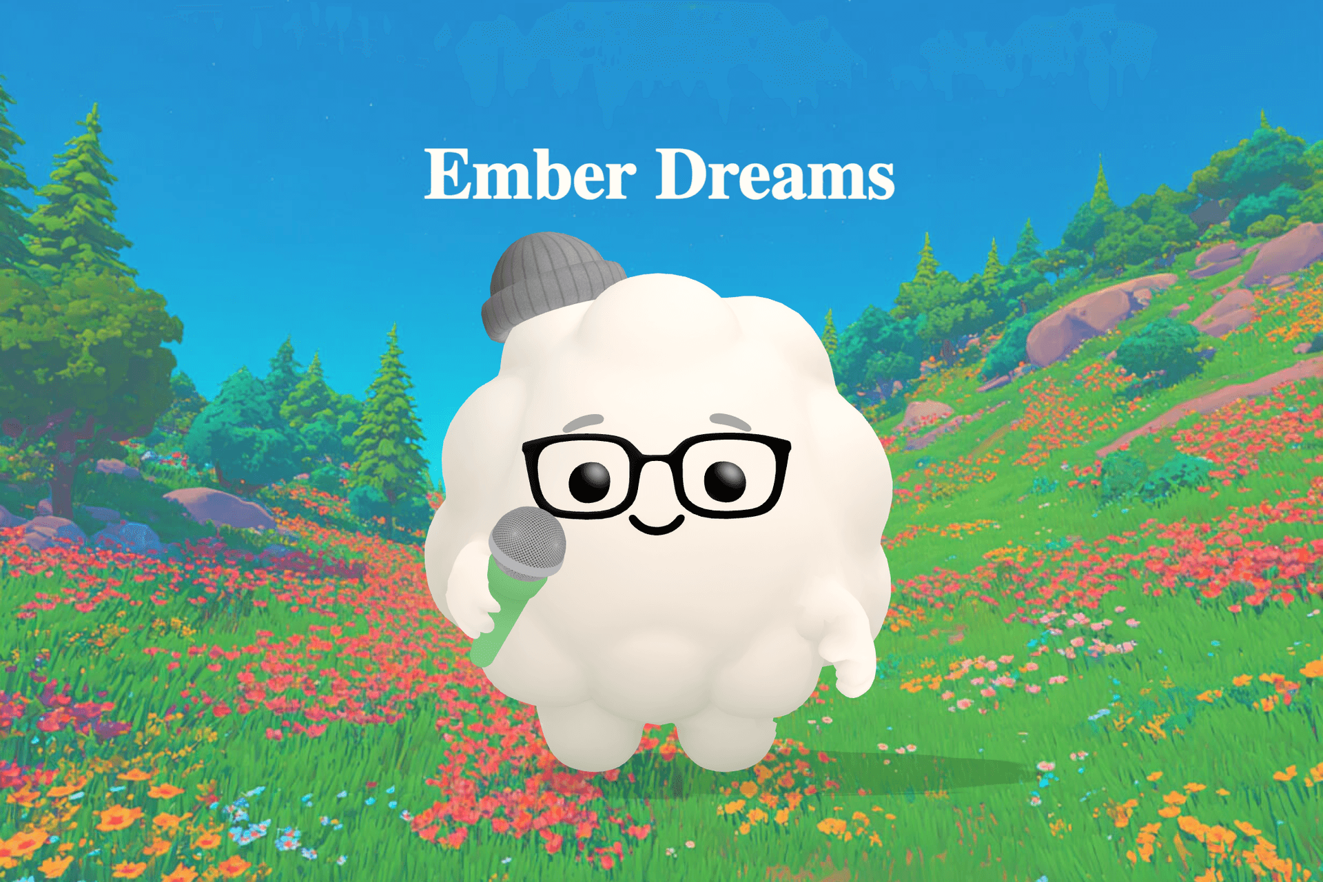 A gentle old dog rests beside a glowing fireplace in a cozy room, with faint ember light and soft shadows creating a peaceful bedtime scene.