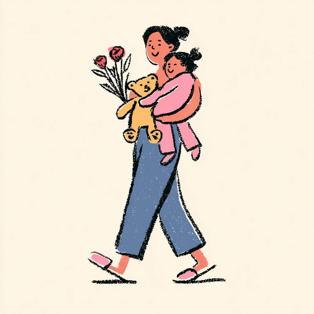 Child asleep in a cozy bedroom on Christmas Eve with a softly glowing tree in the background