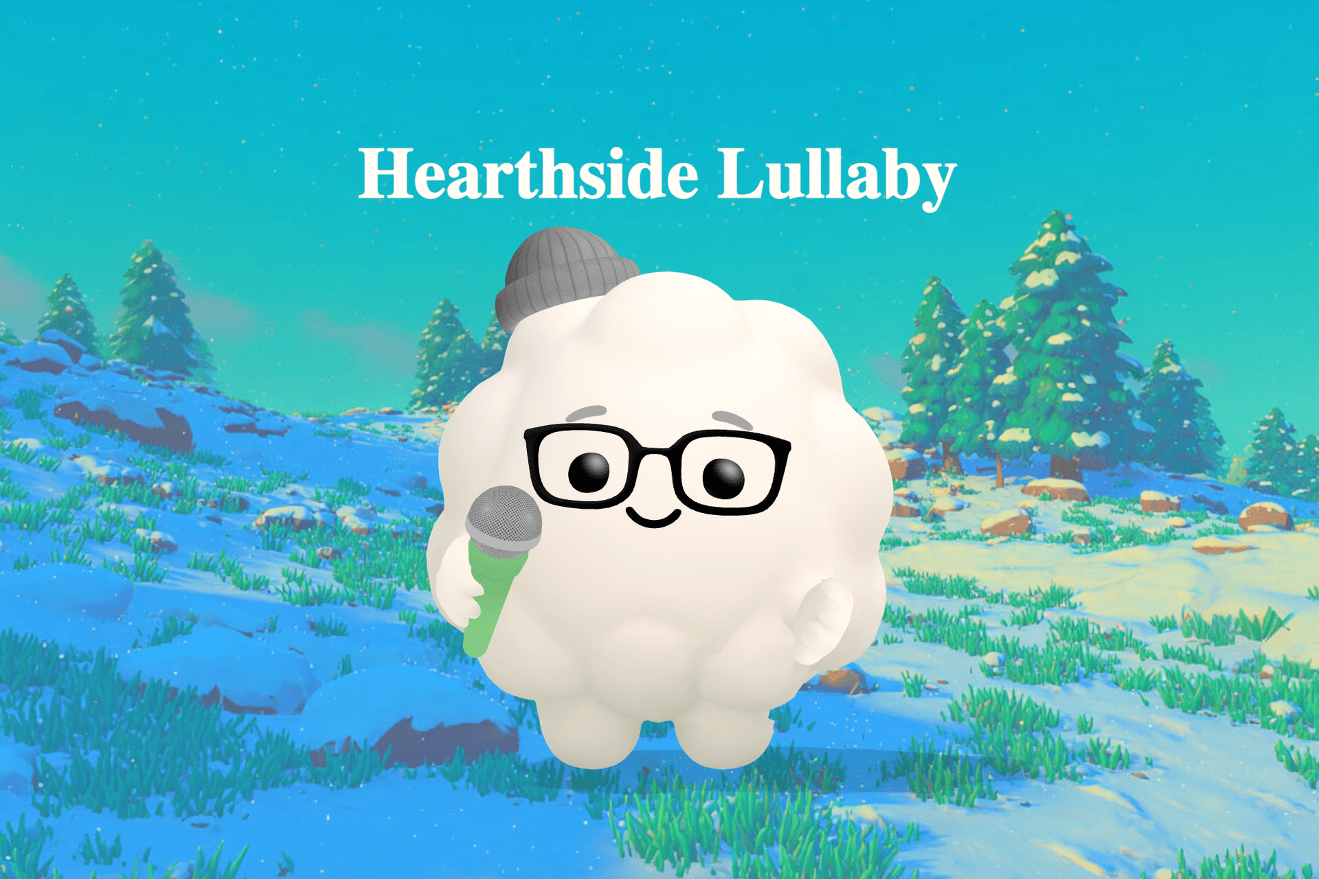 A soft, dreamy scene of a mother humming beside a glowing hearth while her child rests peacefully in warm lamplight.