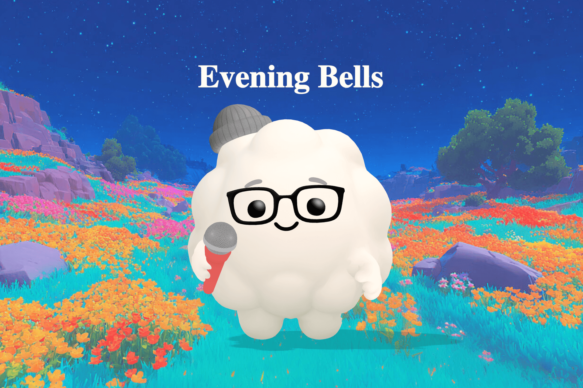 A peaceful temple at dusk with golden roofs glowing under soft lamplight and lotus blooms floating on a still pond.