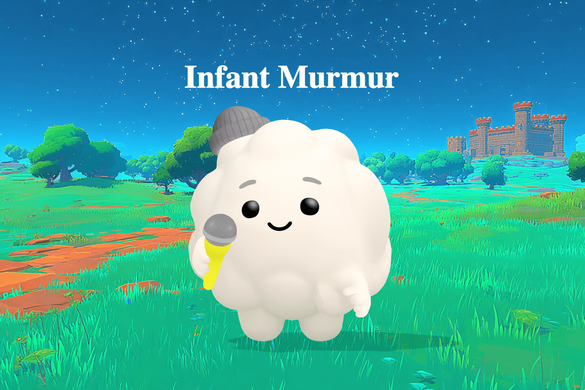 A softly glowing night sky with silver stars and a pale moon cradling a sleeping infant in gentle warmth.