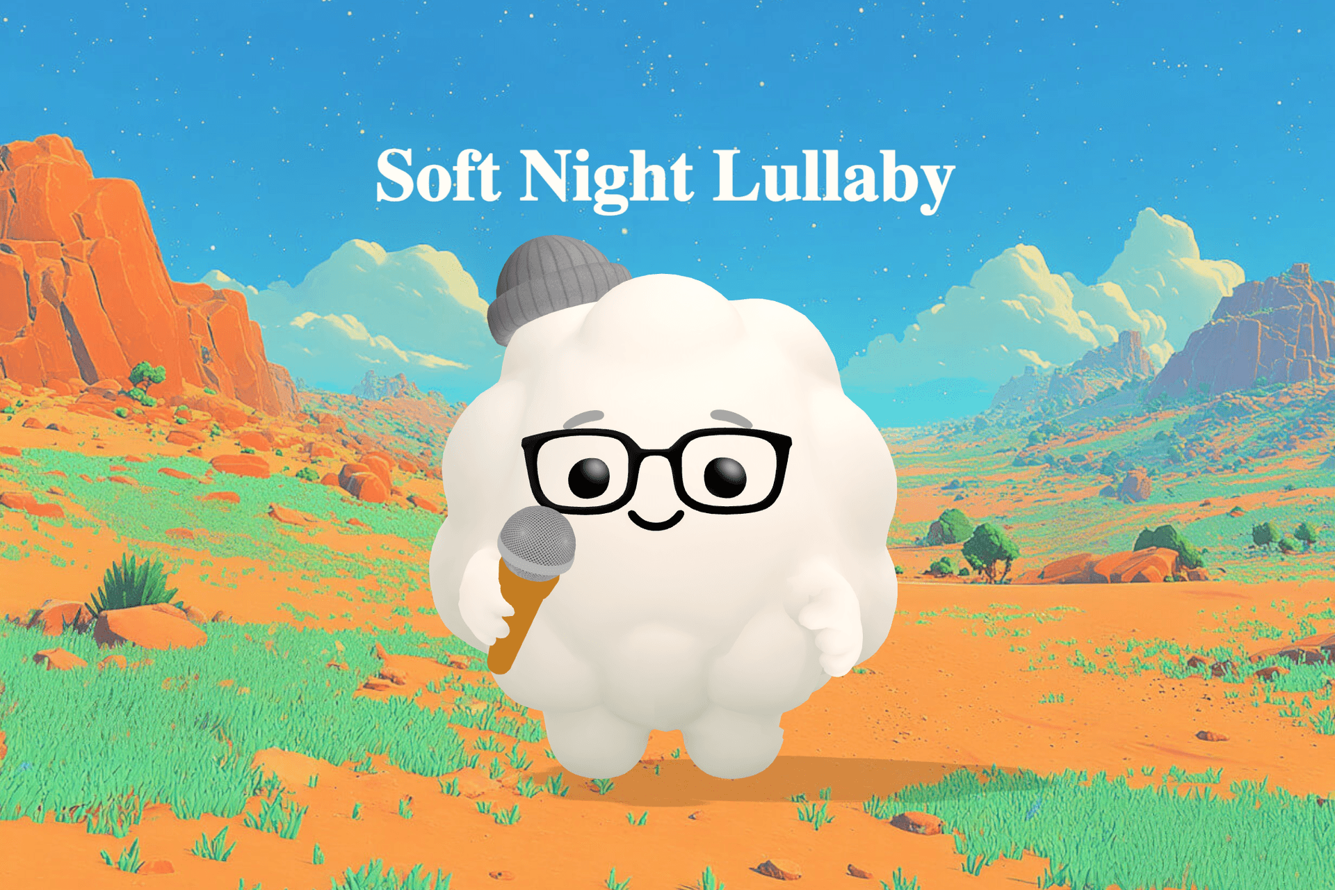 A dreamy nighttime scene with soft moonlight falling over a small bed while stars glow dimly and a gentle breeze drifts through a velvet sky.