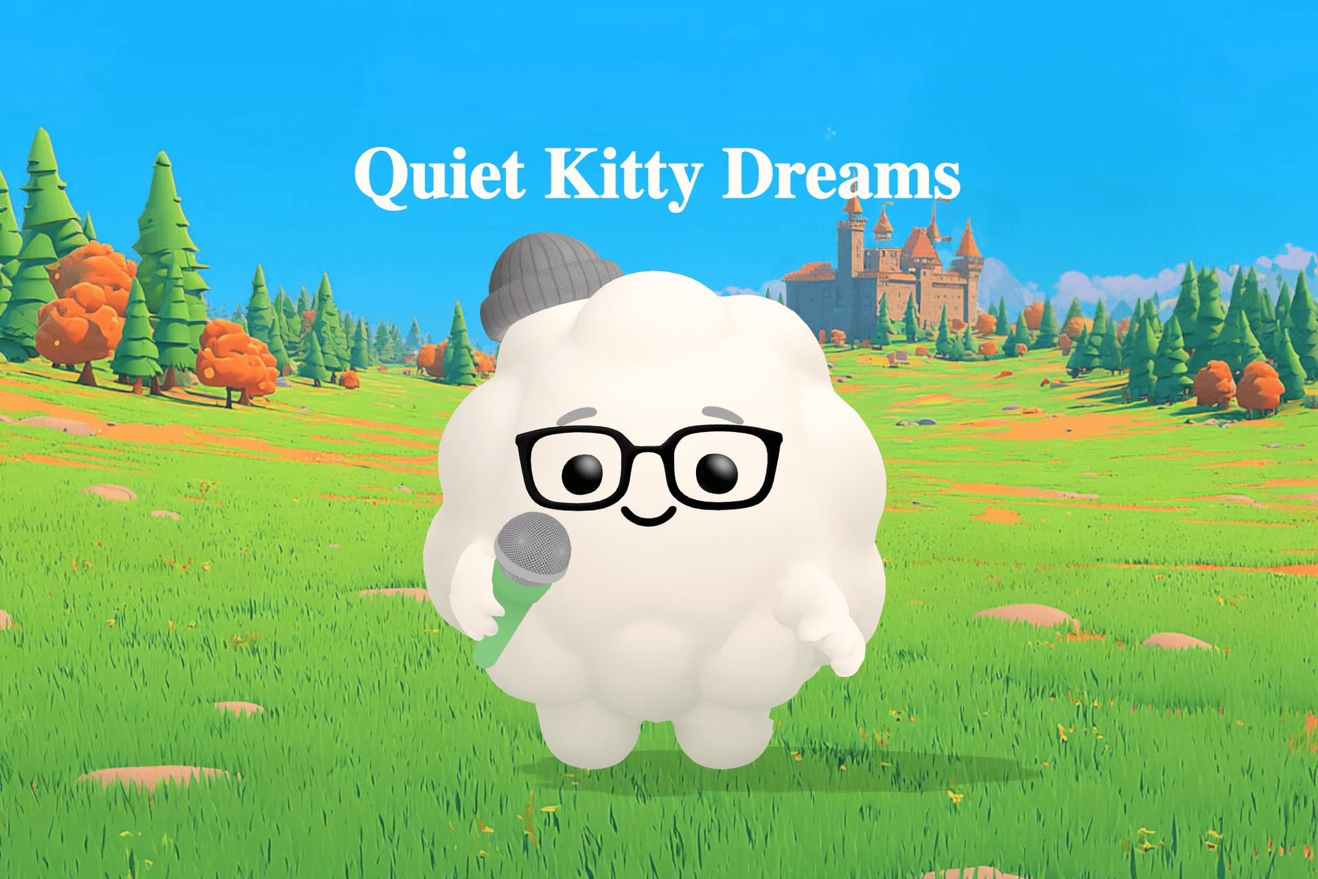 A small gray kitten curled up on a soft pillow beside a window bathed in gentle moonlight.