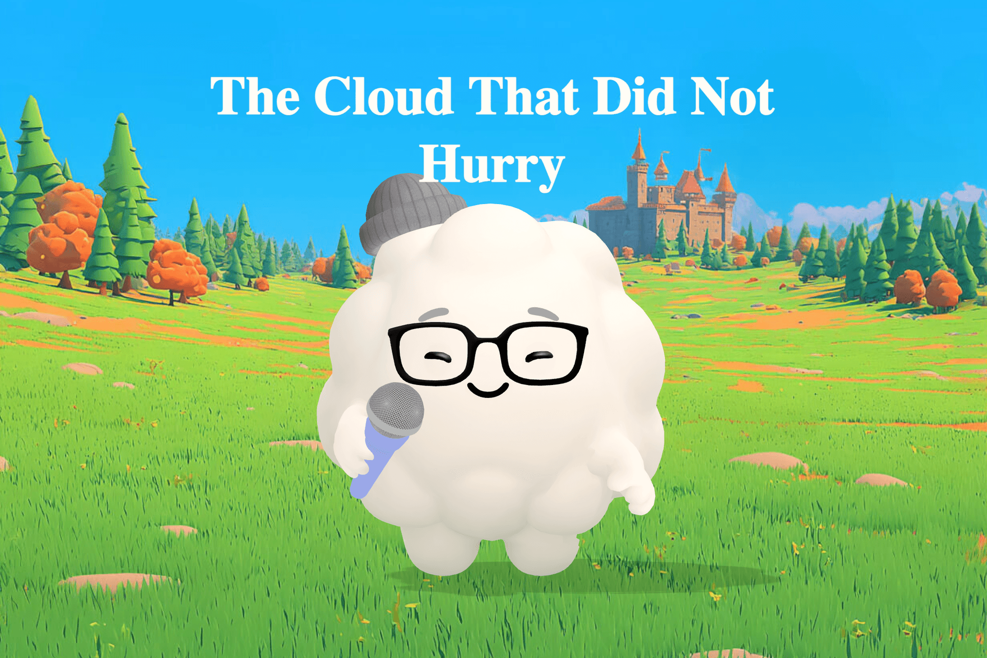 A young girl sits on a wide windowsill at dusk, watching a slow cloud drift across a purple sky while holding a warm cup of milk.