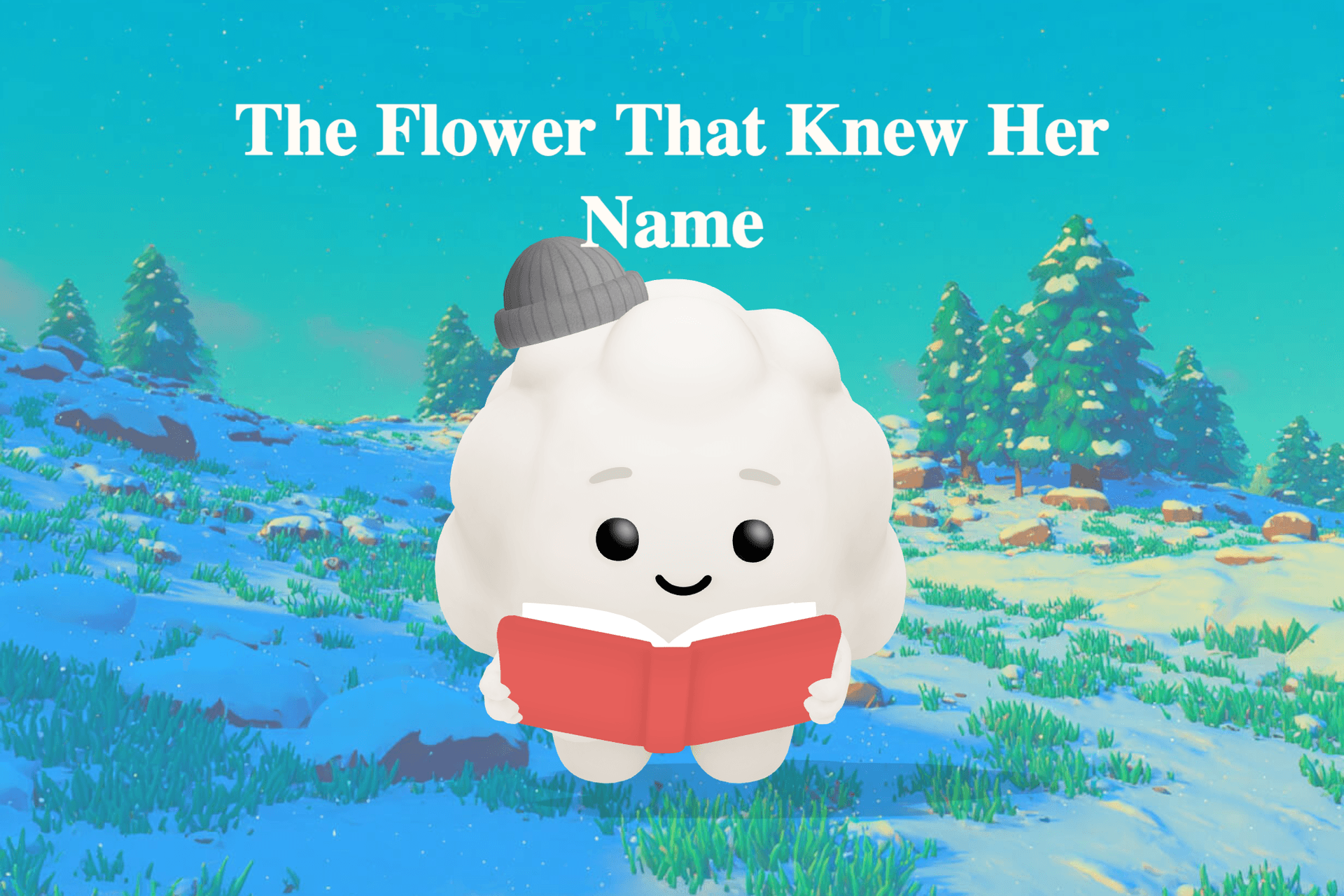 A woman sits on a colorful patchwork blanket beneath a flowering tree, reading aloud to a gathering of village children as purple petals drift onto the pages.