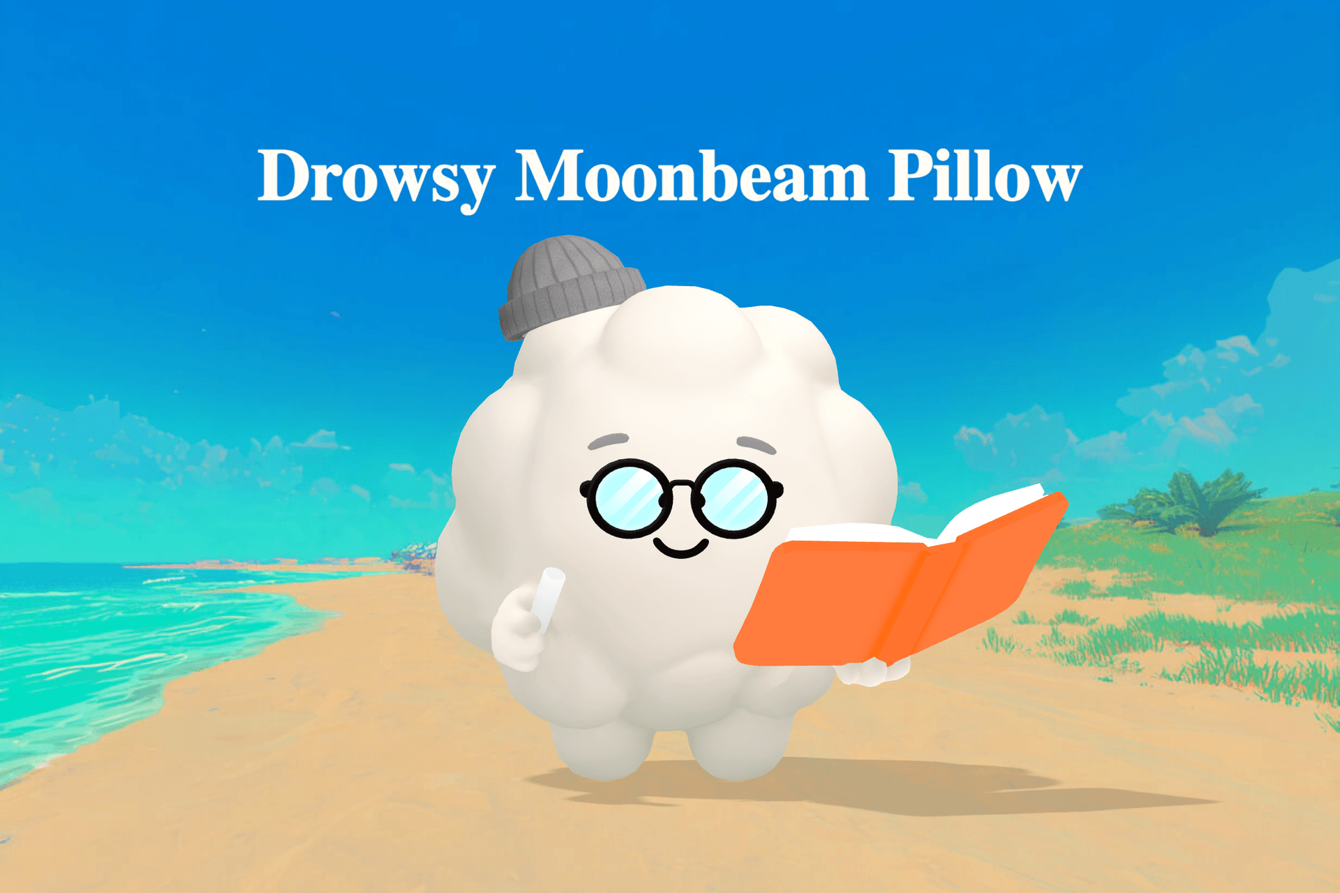 A soft, dreamy nighttime scene with a glowing star, a gentle moon, and a sleepy child holding a warm teddy bear under a cozy blanket.