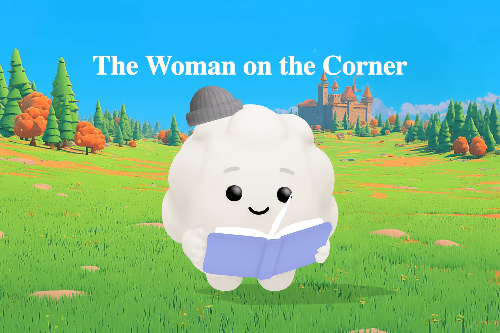 A man holding a cup of coffee stands near an empty park bench on a city sidewalk with sunflowers and a shelter garden glowing in the background.