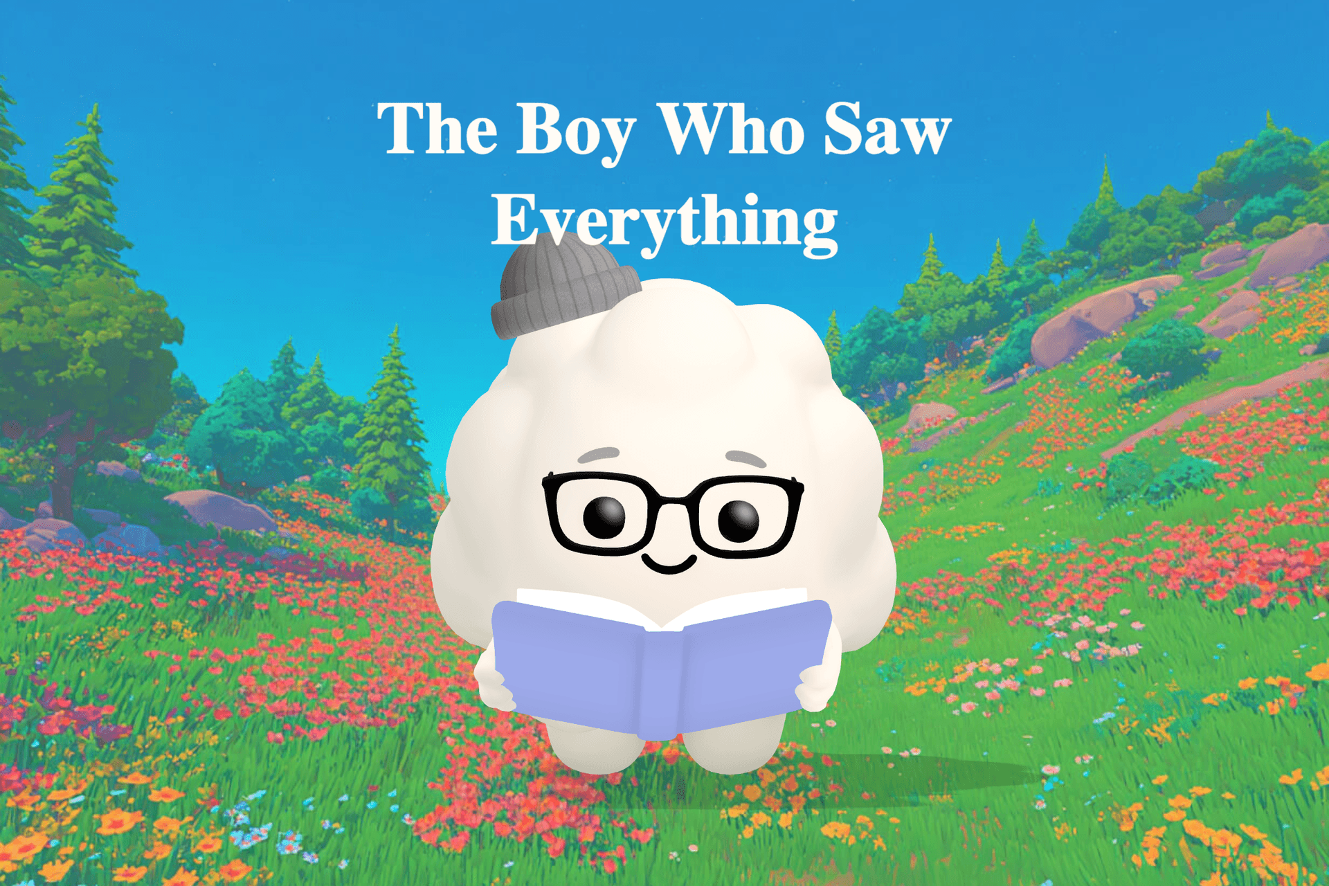 A boy wearing new blue glasses looks out a window at an autumn tree full of golden leaves glowing beneath a streetlamp.