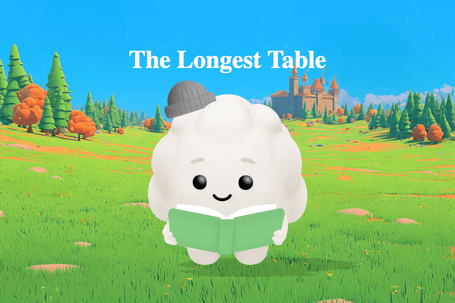 A young girl and a boy share colorful dishes at a long outdoor table during a harvest festival as the sun sets over the park.