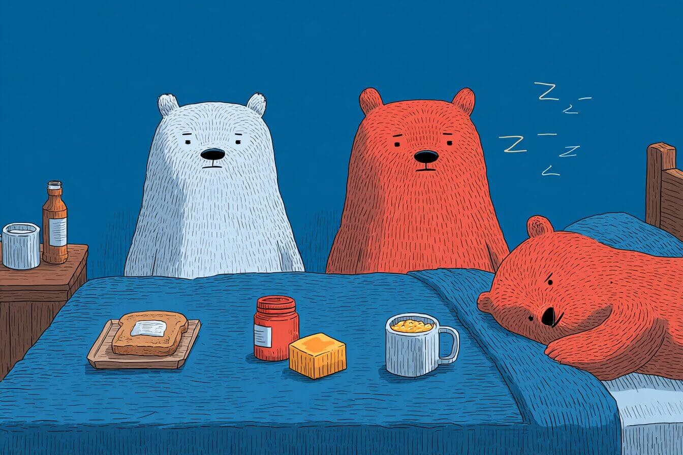 Three bears in a cozy forest cottage share porridge while a curious girl learns to knock politely.