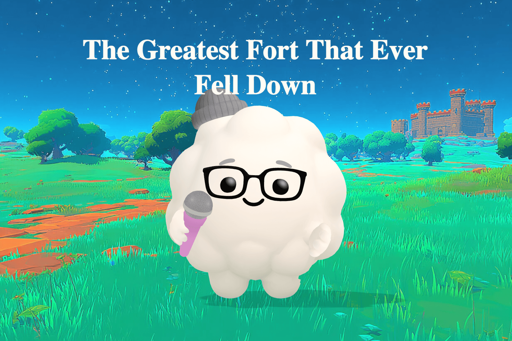 Two best friends sitting inside a lopsided blanket fort made of chairs and mismatched blankets with a cracker box and pillows nearby.