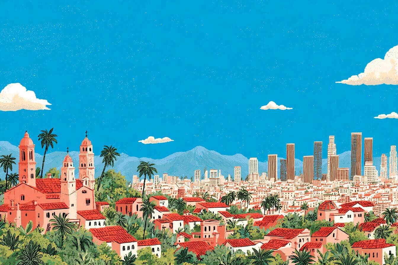 A child in a cozy Los Angeles soundstage watches soft colors float from an old camera like friendly lights.