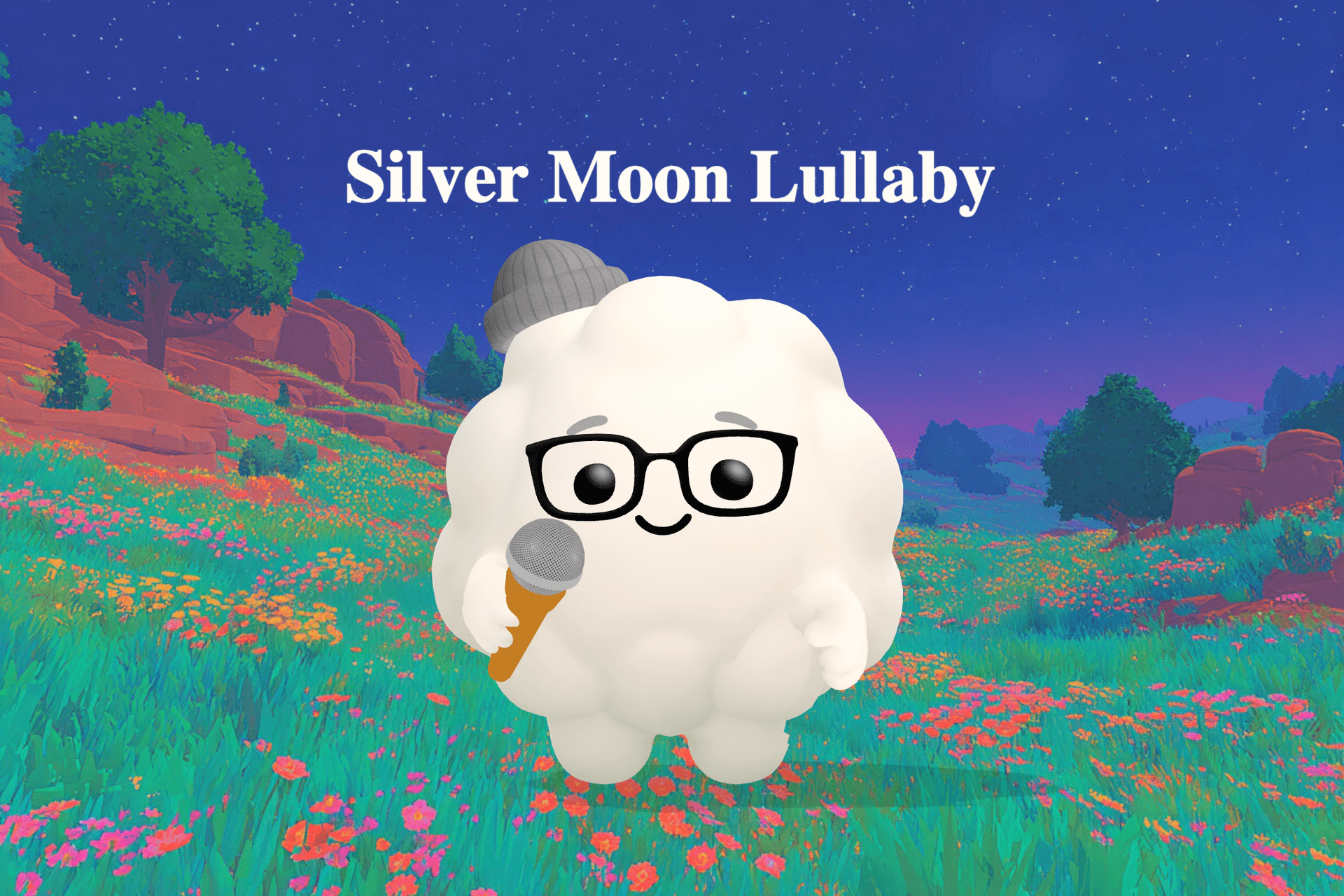 A soothing sleeping melody pictured as cover art, with pale moonlight over a peaceful child while a small candle flickers and soft shadows sway across the bedroom wall.